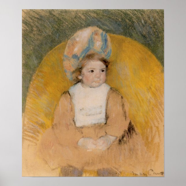 Poster d'une jeune fille assise dans un fauteuil j (Devant)