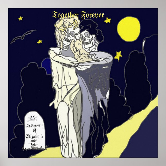 Poster d'une mariée et d'une mariée de squelette (Devant)