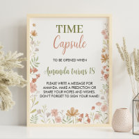 Poster d'une petite capsule d'anniversaire Fleur s