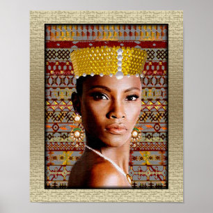 Poster d'une reine tribale africaine
