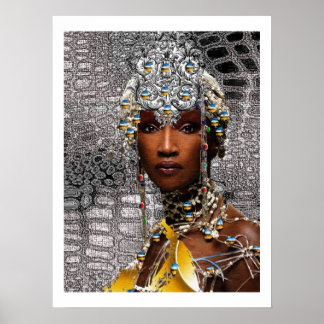 Poster d'une reine tribale africaine