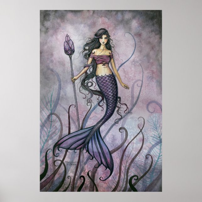Poster d'une sirène de mer d'Amethyst Imprimer par (Devant)