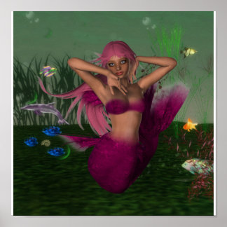 Poster d'une sirène en mer