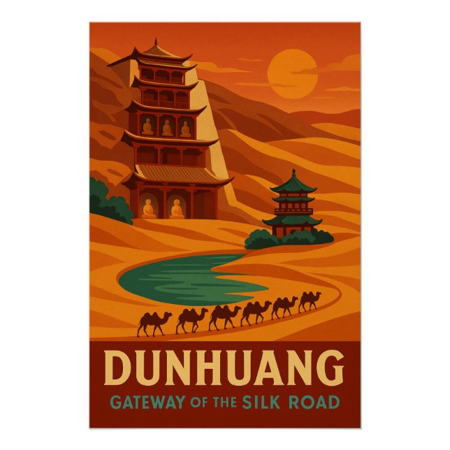 Poster Dunhuang - Porte de la Route de la Soie (Devant)