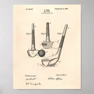 Poster Dunn Golf Club 1900 Patent Art - Old Peper
