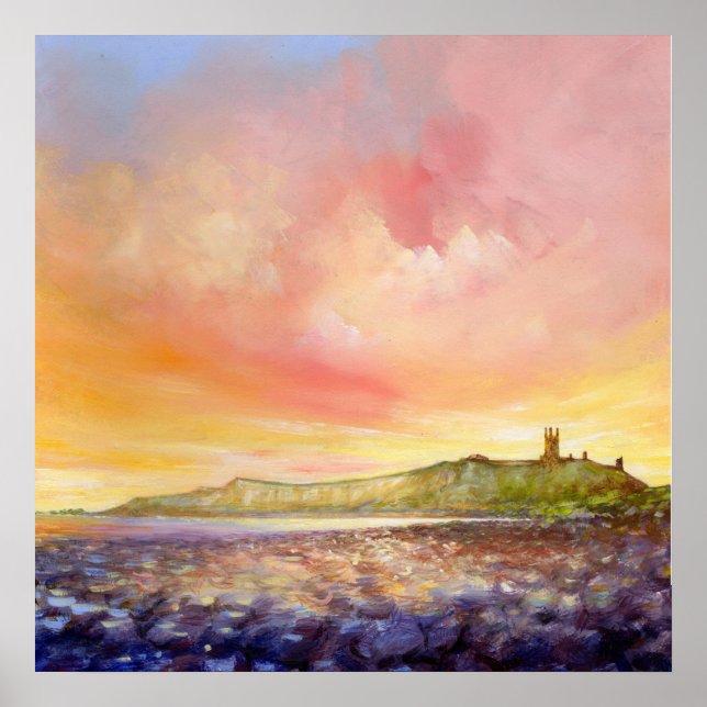 Poster Dunstanburgh Castle Alnwick Northumberland Imprime (Devant)