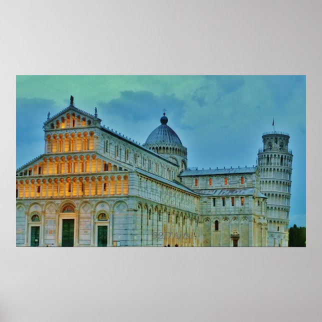 Poster Dusk s'installe sur la Piazza dei Miracoli, Affich (Devant)