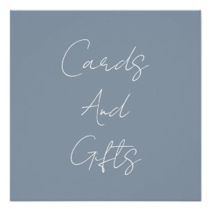 Poster Dusty Blue Elegant Fête des mariées Mariage Classy