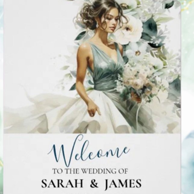 Poster Dusty Blue Eucalyptus Mariage de verdure (eye catching wedding posters)
