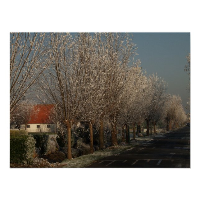 Poster Dutch town, hiver (Devant)