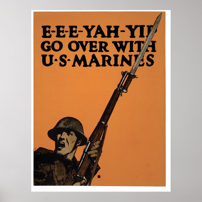 Poster E-E-E-YAH-YIP, U.S. Marines (Devant)