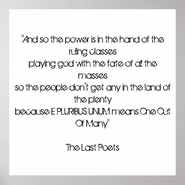 Poster E Pluribus Unum (Devant)