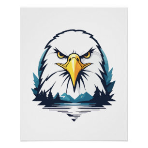 Poster Eagle Vector Art Animal Moderne Ville Urbaine Grap