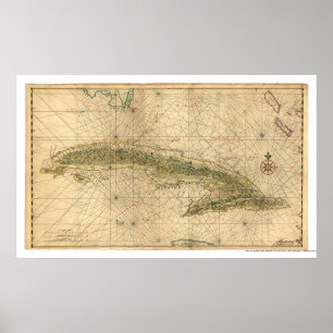 Poster Early Island Of Cuba Map 1639
