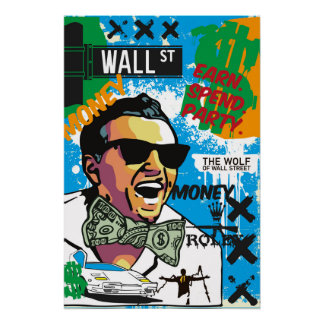 Poster Earn. Spend. La fête. (Wall Street Pop)