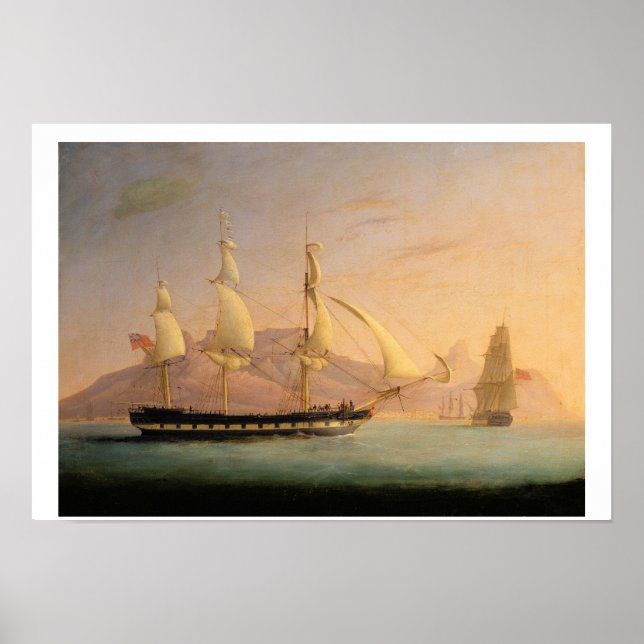 Poster East Indiaman Outward Bound au Cap et à Tabal (Devant)