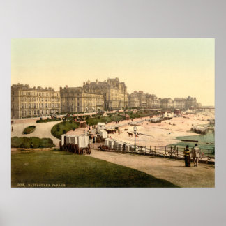 Poster Eastbourne Parade, Sussex, Angleterre