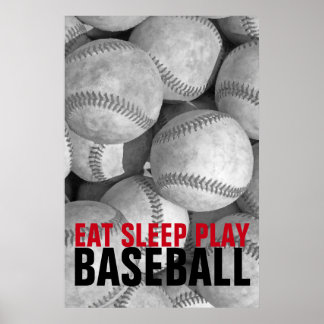 Poster Eat Sleep Jouer Baseball Unique Artwork