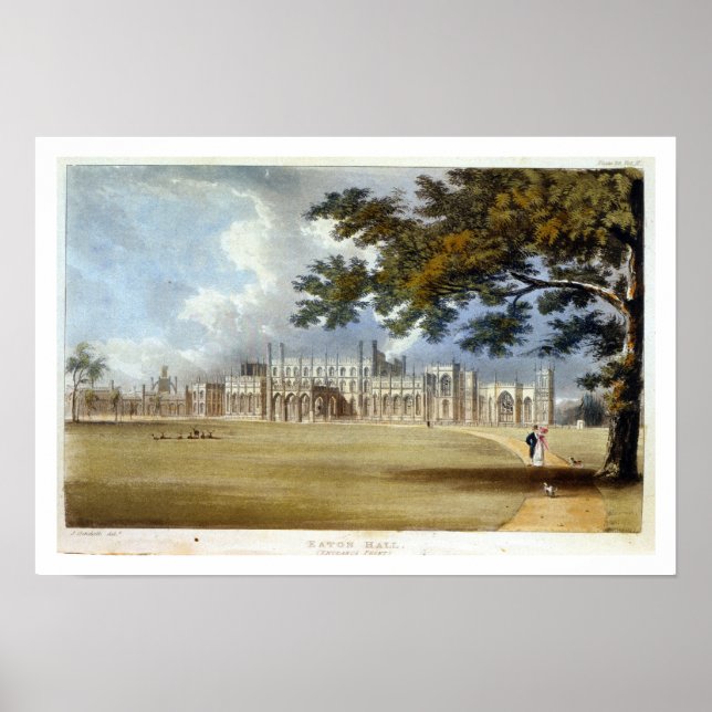 Poster Eaton Hall, Entrée Front, du "Repo" d'Ackermann (Devant)