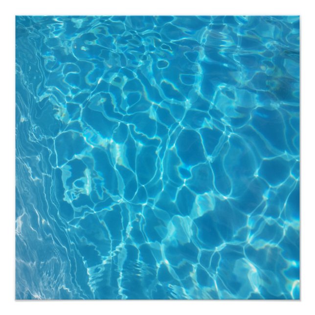 Poster Eau de piscine bleu ciel cristalline (Devant)