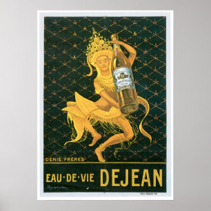 Poster Eau De Vie Dejean Vin Vintage Boisson Et Art