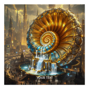 Poster Eau de ville en spirale fantaisie mignonne