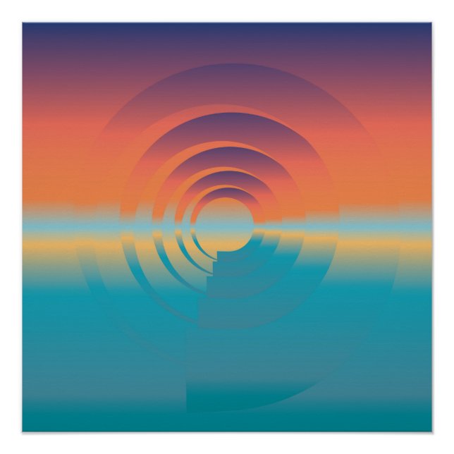 Poster eau et horizon (Devant)