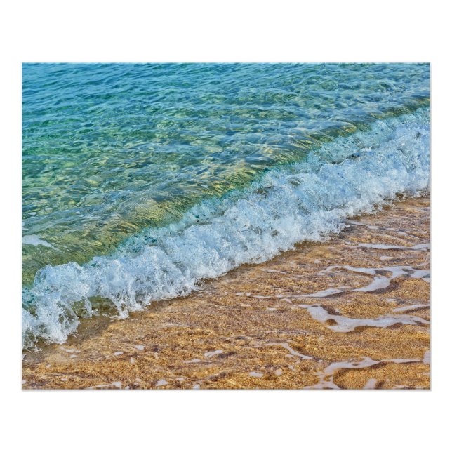 Poster Eau turquoise de la mer (Devant)