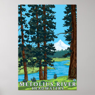 Poster Eaux centrales de la rivière Metolius, Oregon