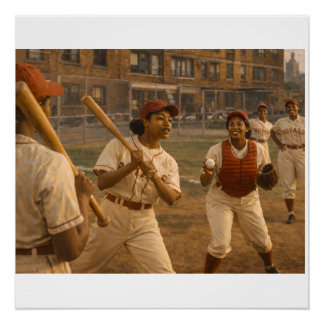 Poster Échauffement de match de softball