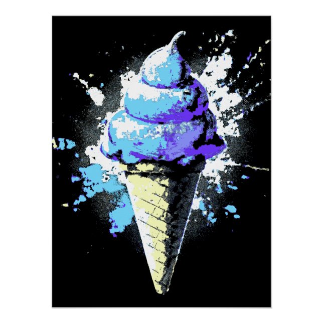 Poster Éclaboussure de glace abstraite en détresse (Devant)