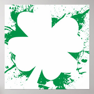 Poster Éclaboussure de shamrock