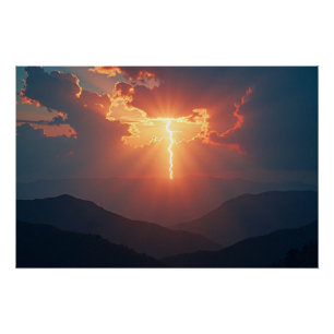 Poster Éclair au crépuscule