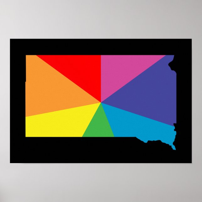 Poster éclatement de la couleur du dakota sud (Devant)