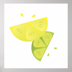 Poster Éclatement du citron et de la lime