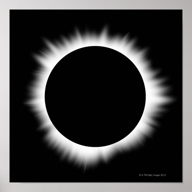 Poster Éclipse solaire avec Corona (Devant)