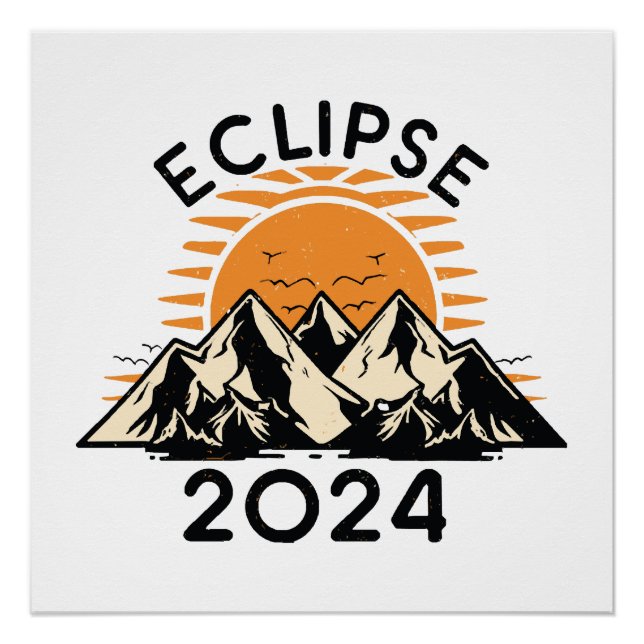 Poster Éclipse solaire totale 2024 (Devant)