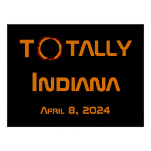Poster Éclipse solaire totale Indiana 2024
