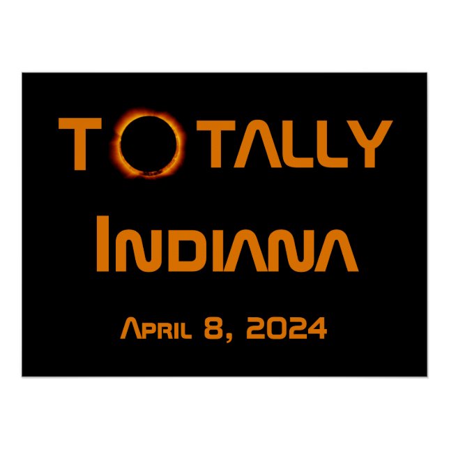 Poster Éclipse solaire totale Indiana 2024 (Devant)