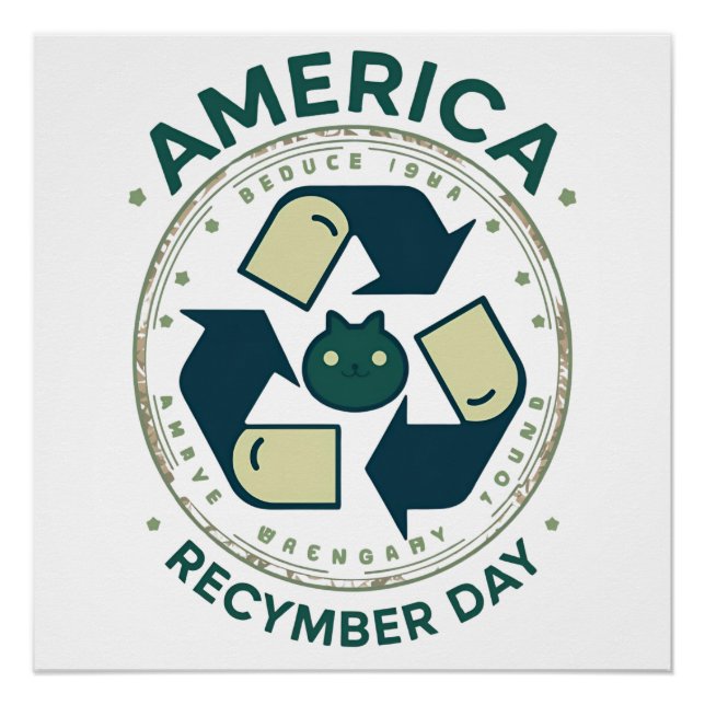 Poster Eco Warrior Recycle Day Shirt (Devant)