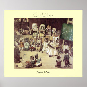 Poster École de chat par la copie d'affiche de Louis Wain
