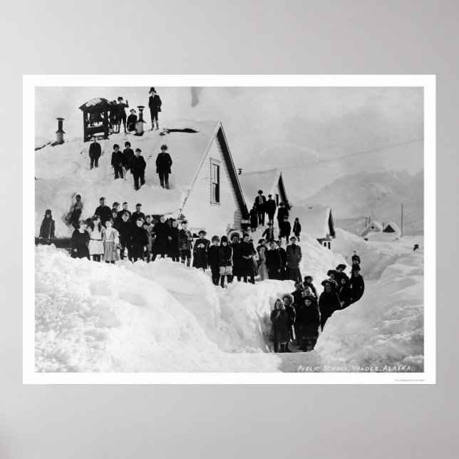 Poster École publique Valdez, Alaska 1910 (Devant)