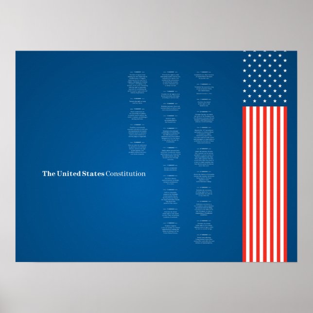 Poster Econo USA Constitution Drapeau américain (Devant)