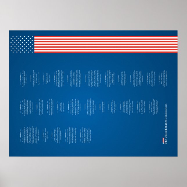 Poster Econo USA Constitution Drapeau américain (Devant)