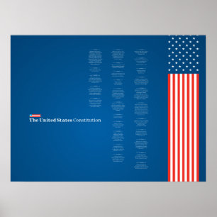 Poster Econo USA Constitution Drapeau américain