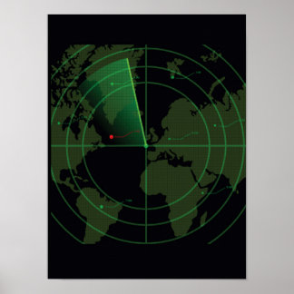 Poster Écran radar rétro