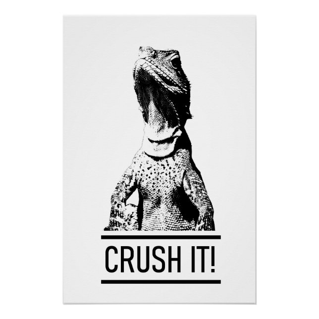 Poster Écrasez-le ! Texte motivationnel | Lézard (Devant)
