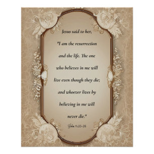 Poster Écriture de résurrection, Jean 11-25, 26