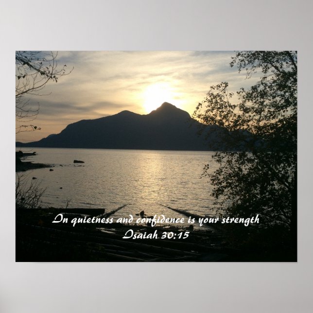 Poster Écriture du coucher de soleil sur la tranquillité (Devant)