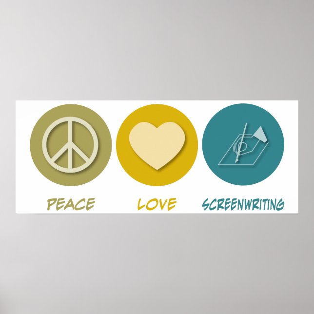Poster Écriture écran Peace Love (Devant)